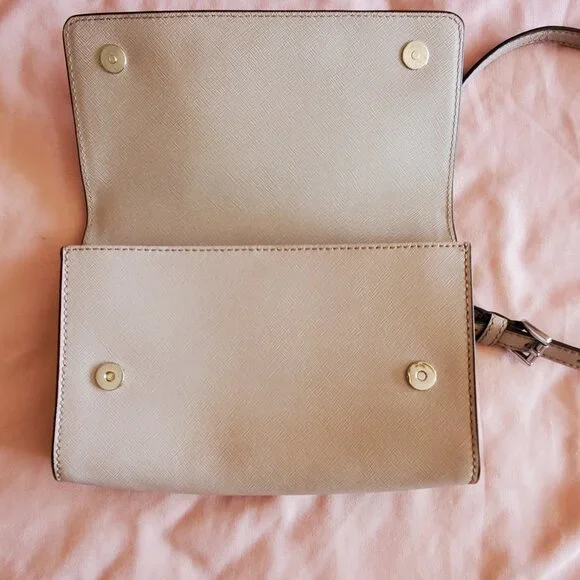 Michael Kors Jet Set Saffiano Leather 3in1 Crossbody Handbag Purse Light Grey - Picture 3 of 6